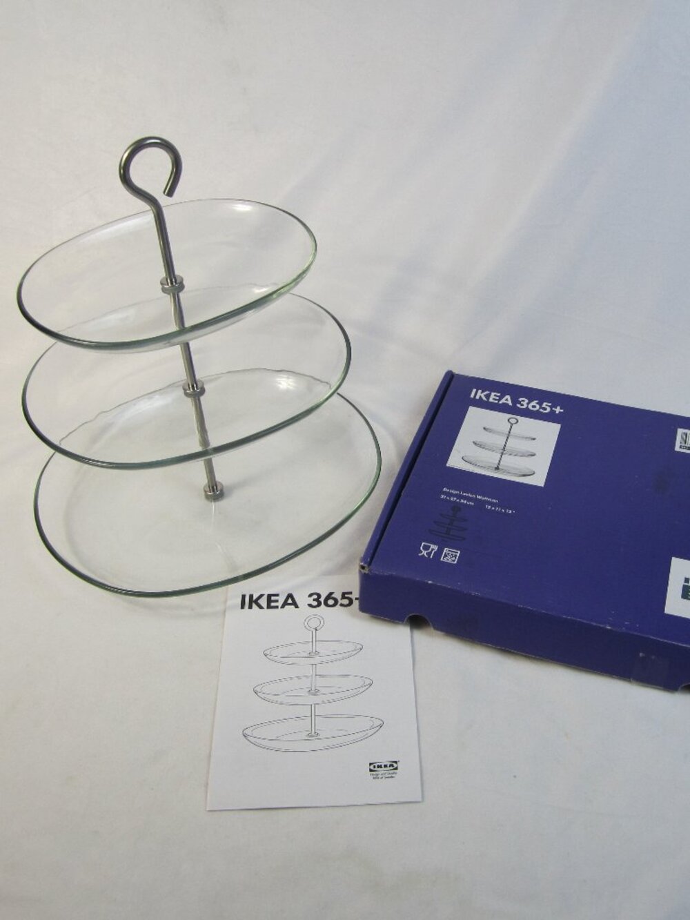 IKEA  365+ Three Tier Glass Serving Dish Design Lovisa Wattman 12"x11"x13  19895